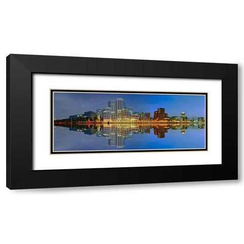 Dusseldorf - Medienhafen Black Modern Wood Framed Art Print with Double Matting by Fischer, Rolf