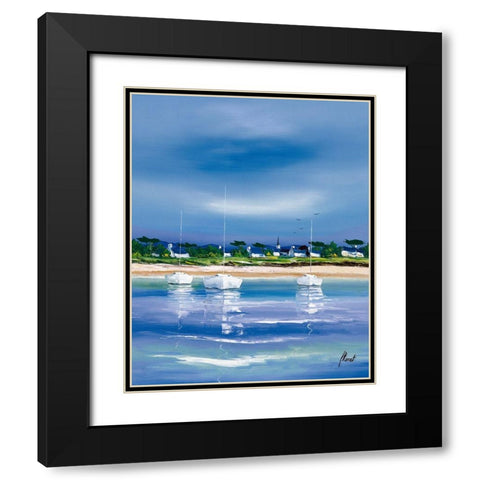 Village breton Black Modern Wood Framed Art Print with Double Matting by Flanet, Frederic
