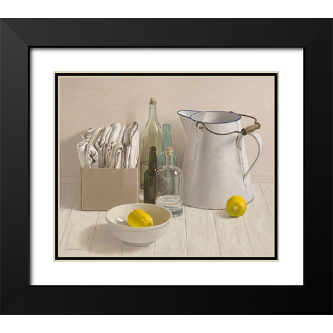 Big jug and 2 lemmons Black Modern Wood Framed Art Print with Double Matting by de Bont, Willem