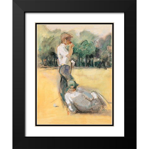 Give it a rest Black Modern Wood Framed Art Print with Double Matting by Declercq, Huguette