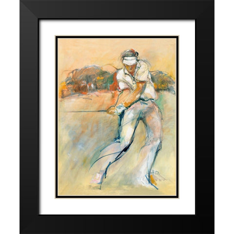 In Full Swing Black Modern Wood Framed Art Print with Double Matting by Declercq, Huguette