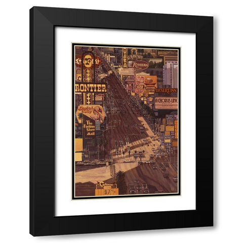 The Strip Black Modern Wood Framed Art Print with Double Matting by van Sprengel, Didier
