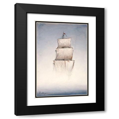 Danse la brume Black Modern Wood Framed Art Print with Double Matting by Letestu, Yann
