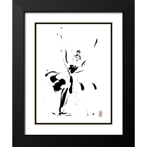 Le salut de la belle Black Modern Wood Framed Art Print with Double Matting by Hanniet, Marc