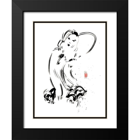 Sa nuisette comme un pays sage Black Modern Wood Framed Art Print with Double Matting by Hanniet, Marc