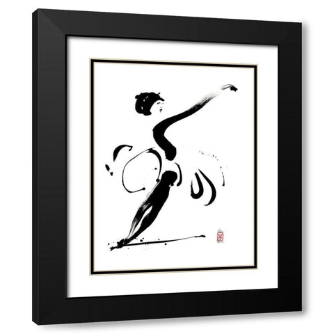 Parenthese en suspension Black Modern Wood Framed Art Print with Double Matting by Hanniet, Marc