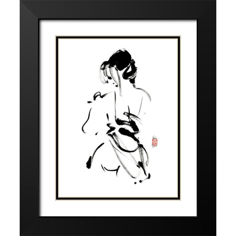 Coquine Black Modern Wood Framed Art Print with Double Matting by Hanniet, Marc