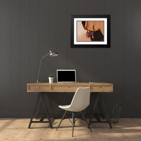 Le sixieme continent Black Modern Wood Framed Art Print with Double Matting by Marchi