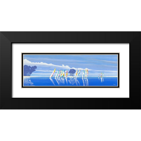 Regate Black Modern Wood Framed Art Print with Double Matting by Moune, Pierre