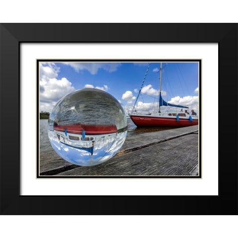 Kugelwelt  Segelboot Black Modern Wood Framed Art Print with Double Matting by Fischer, Rolf