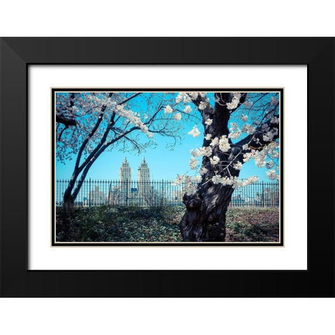 San Remo Building Black Modern Wood Framed Art Print with Double Matting by Bertrande, Arnaud