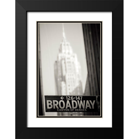 Broadway Black Modern Wood Framed Art Print with Double Matting by Bertrande, Arnaud