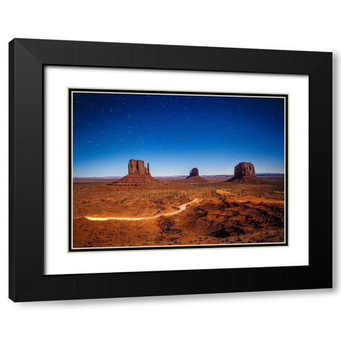 Monument Valley Stars Black Modern Wood Framed Art Print with Double Matting by Lichtenwalter, Tom