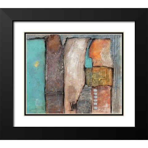 Leicht grun - blau Black Modern Wood Framed Art Print with Double Matting by Alba, Andreas