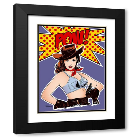 Pow! Black Modern Wood Framed Art Print with Double Matting by Beaudenon, Thierry