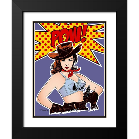 Pow! Black Modern Wood Framed Art Print with Double Matting by Beaudenon, Thierry