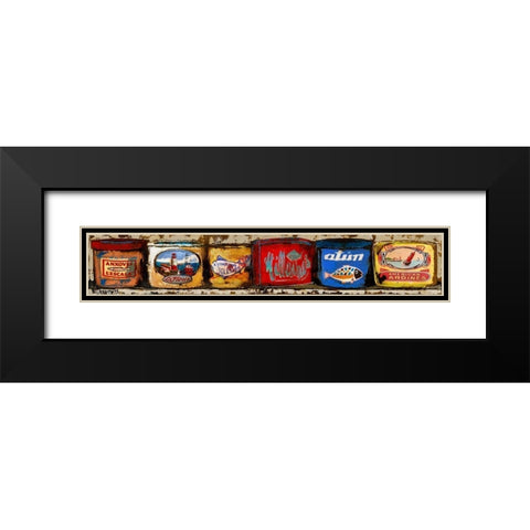 Latas Marineras Black Modern Wood Framed Art Print with Double Matting by Villanueva, Natalia