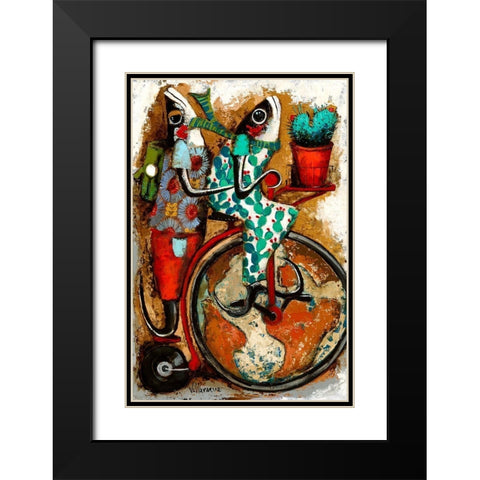 Botanicos Black Modern Wood Framed Art Print with Double Matting by Villanueva, Natalia