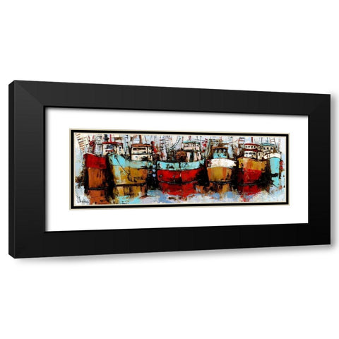 Puerto Pesquero Black Modern Wood Framed Art Print with Double Matting by Villanueva, Natalia
