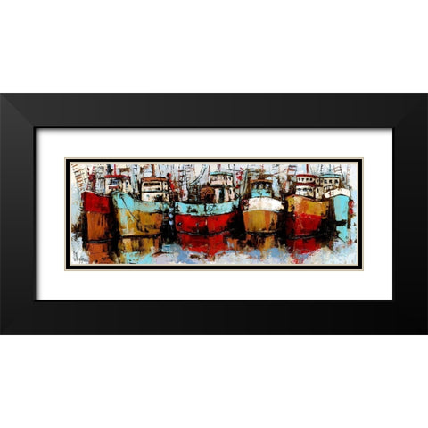 Puerto Pesquero Black Modern Wood Framed Art Print with Double Matting by Villanueva, Natalia