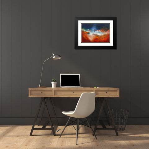 Dazzling Black Modern Wood Framed Art Print with Double Matting by ARVEE
