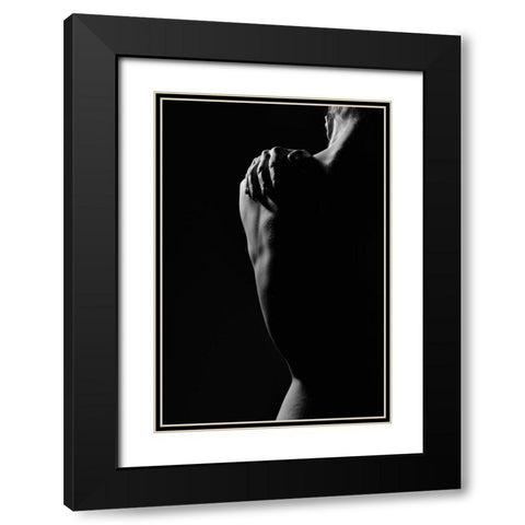 Black and White Shadows Black Modern Wood Framed Art Print with Double Matting by Milillo, Marco