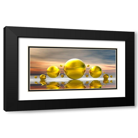Golden Bowls13 Black Modern Wood Framed Art Print with Double Matting by Hillert, Peter