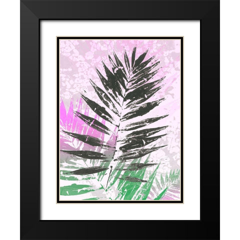 Leaf Study rose II Black Modern Wood Framed Art Print with Double Matting by SARA Design