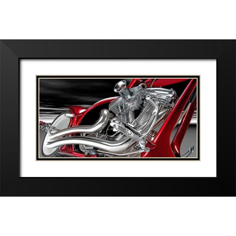 V Block One Black Modern Wood Framed Art Print with Double Matting by Hillert, Peter