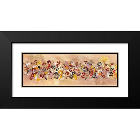 Zahlenfluss Black Modern Wood Framed Art Print with Double Matting by Wendling, Heinz