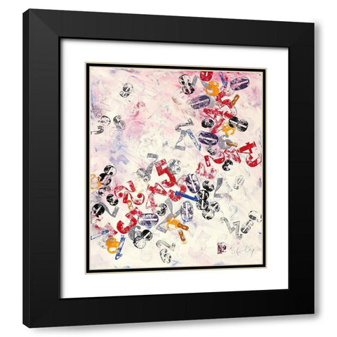 Ziffern III Black Modern Wood Framed Art Print with Double Matting by Wendling, Heinz