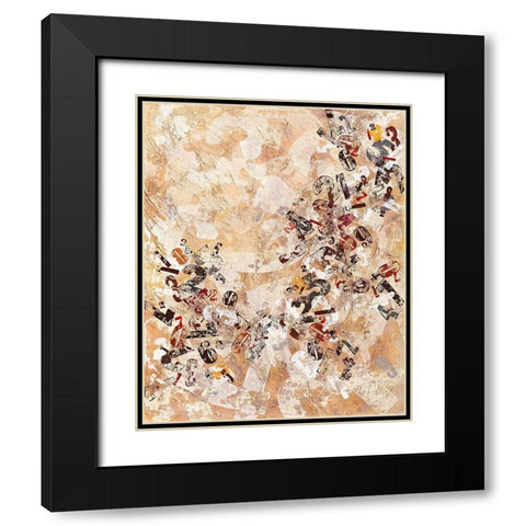 Ziffern-Strukturen Black Modern Wood Framed Art Print with Double Matting by Wendling, Heinz