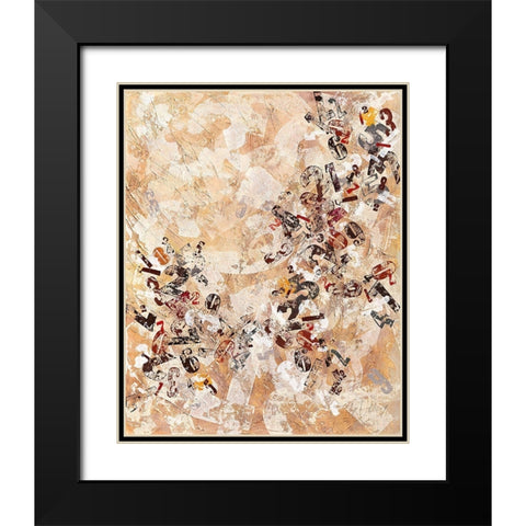 Ziffern-Strukturen Black Modern Wood Framed Art Print with Double Matting by Wendling, Heinz