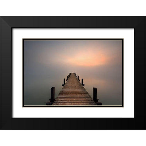 Away Black Modern Wood Framed Art Print with Double Matting by Steger, Uwe