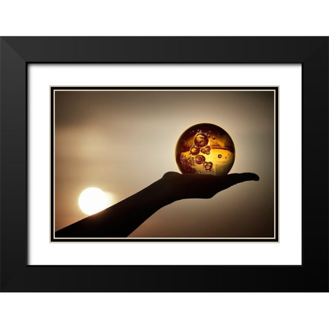 Soleil en verre Black Modern Wood Framed Art Print with Double Matting by Steger, Uwe