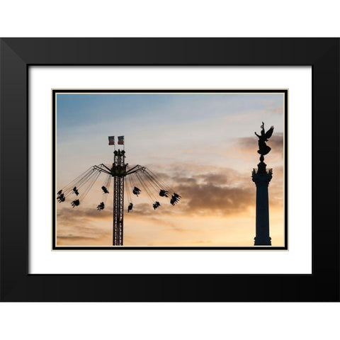 Manege et monument des Girondins Black Modern Wood Framed Art Print with Double Matting by Bertrande, Arnaud