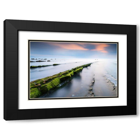 Barrika II Black Modern Wood Framed Art Print with Double Matting by Bertrande, Arnaud