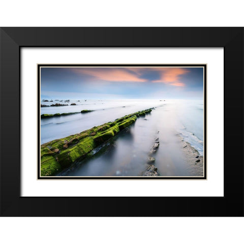 Barrika II Black Modern Wood Framed Art Print with Double Matting by Bertrande, Arnaud
