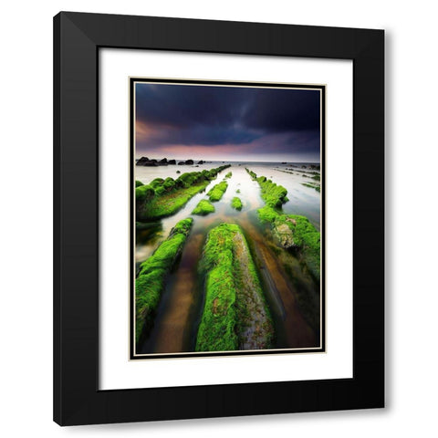 Barrika III Black Modern Wood Framed Art Print with Double Matting by Bertrande, Arnaud