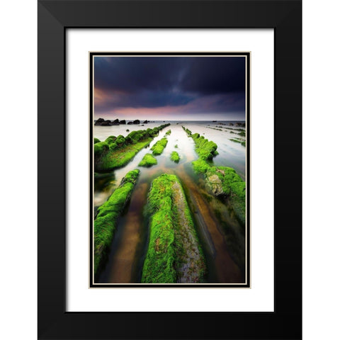 Barrika III Black Modern Wood Framed Art Print with Double Matting by Bertrande, Arnaud