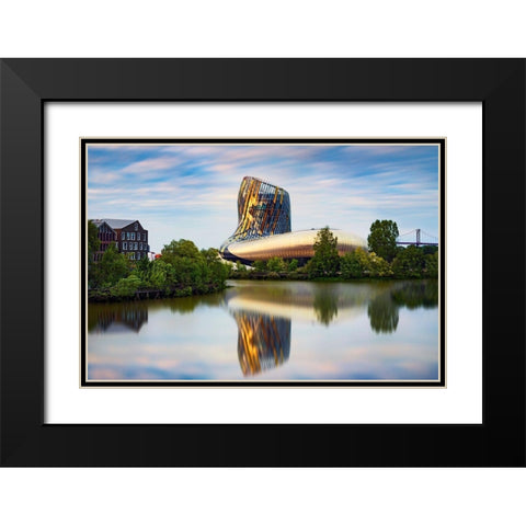 La cite du Vin Black Modern Wood Framed Art Print with Double Matting by Bertrande, Arnaud