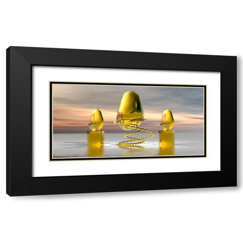 Golden Stone Dawn Black Modern Wood Framed Art Print with Double Matting by Hillert, Peter