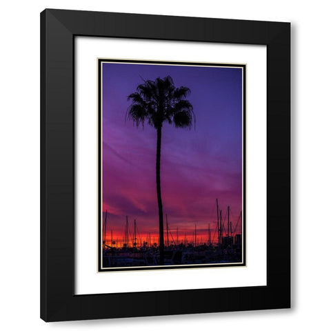Sunset Sailing Black Modern Wood Framed Art Print with Double Matting by Lichtenwalter, Tom