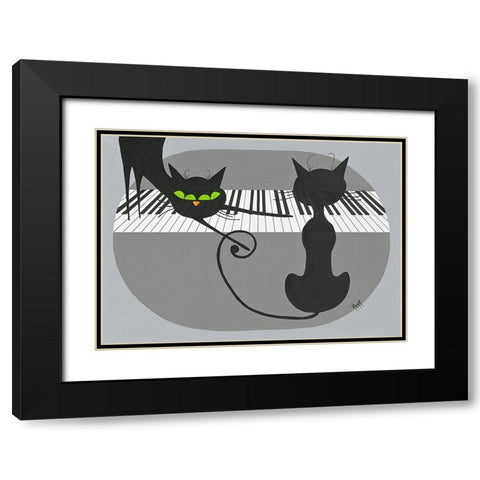 Chahutage Black Modern Wood Framed Art Print with Double Matting by ANNA
