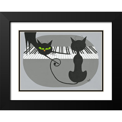 Chahutage Black Modern Wood Framed Art Print with Double Matting by ANNA