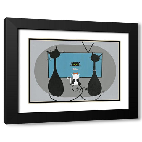 Tele-Achat Black Modern Wood Framed Art Print with Double Matting by ANNA