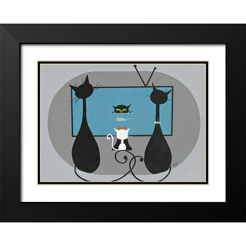 Tele-Achat Black Modern Wood Framed Art Print with Double Matting by ANNA