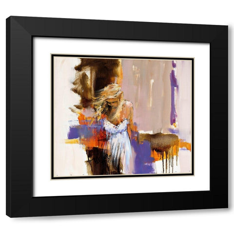 Wind in your Hair Black Modern Wood Framed Art Print with Double Matting by Groenhart, Jan