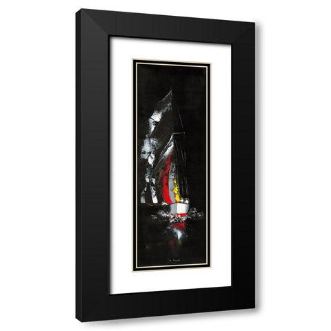 Nocturne Black Modern Wood Framed Art Print with Double Matting by de Courcy, Gerard