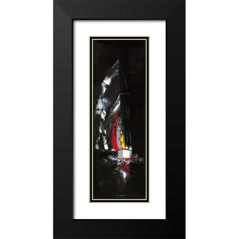 Nocturne Black Modern Wood Framed Art Print with Double Matting by de Courcy, Gerard